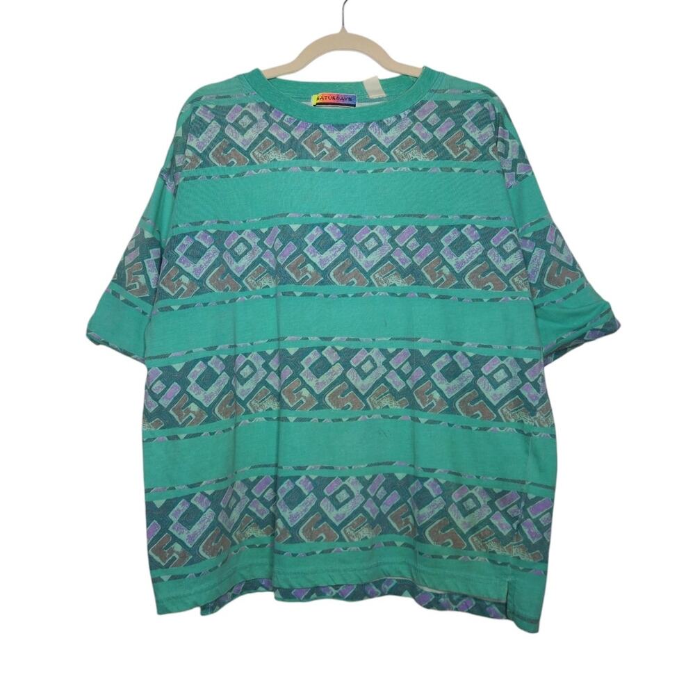Vintage Saturdays 80s 90s Surf Surfer Art AOP Nature Tribal Stripe Skate